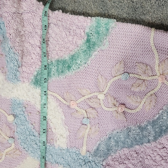 80s Jacqueline Smith Small Pastel Knit Women's Sweater - Picture 2 of 7